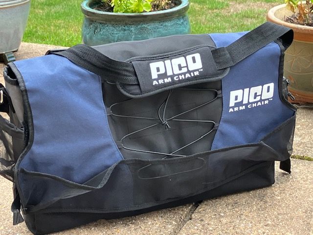 Two fold up director style chairs with carry bags